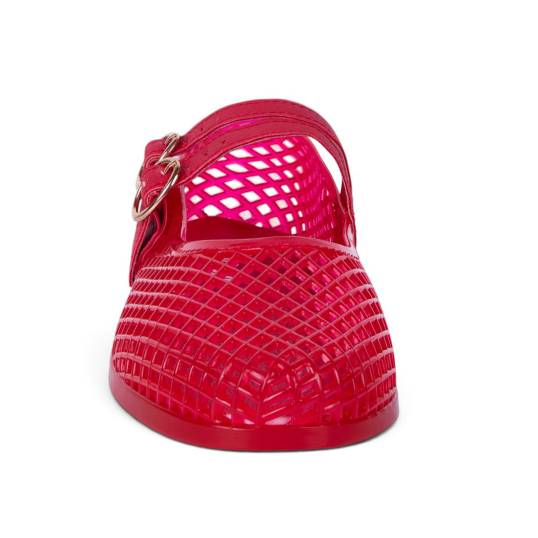 BALLERINA CALADA CON HEBILLAS ROJO 10655