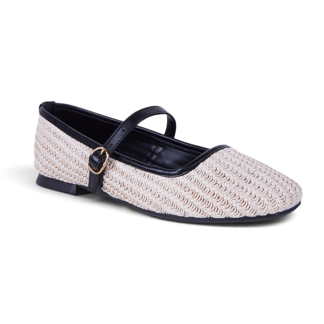 BALLERINA DE YUTE CON HEBILLA IVORY 48827