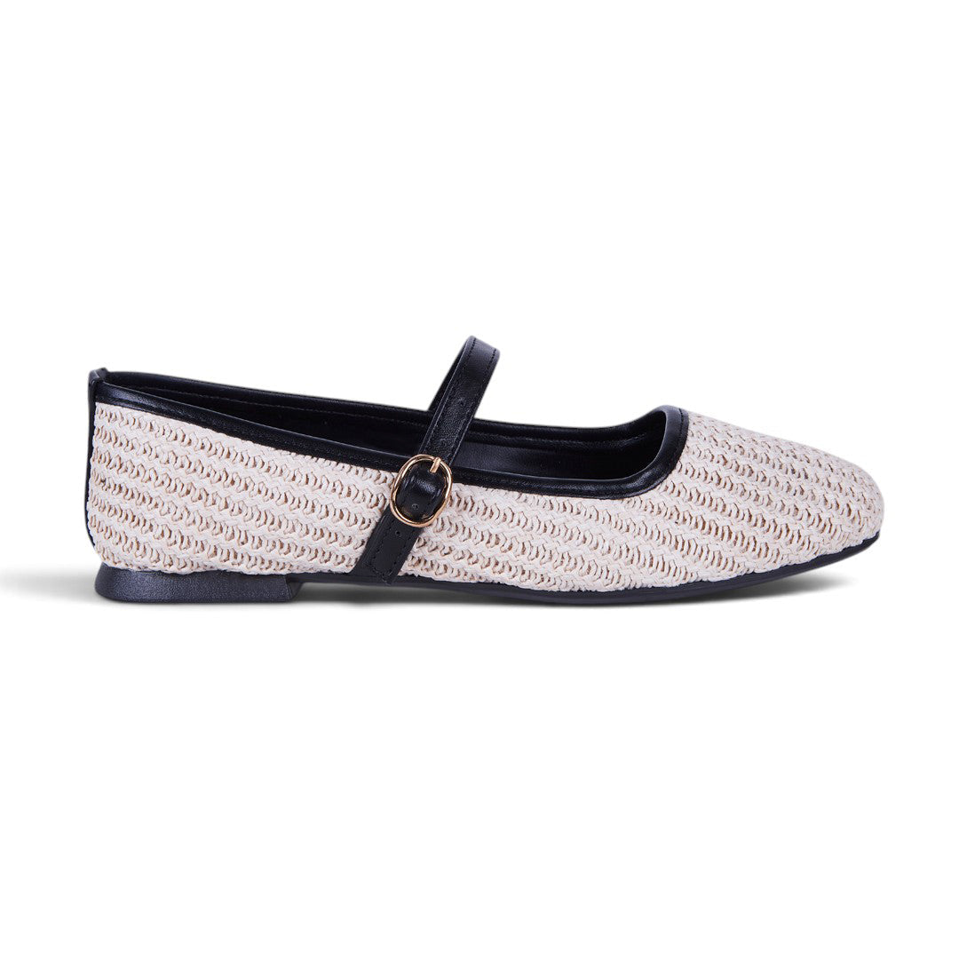 BALLERINA DE YUTE CON HEBILLA IVORY 48827
