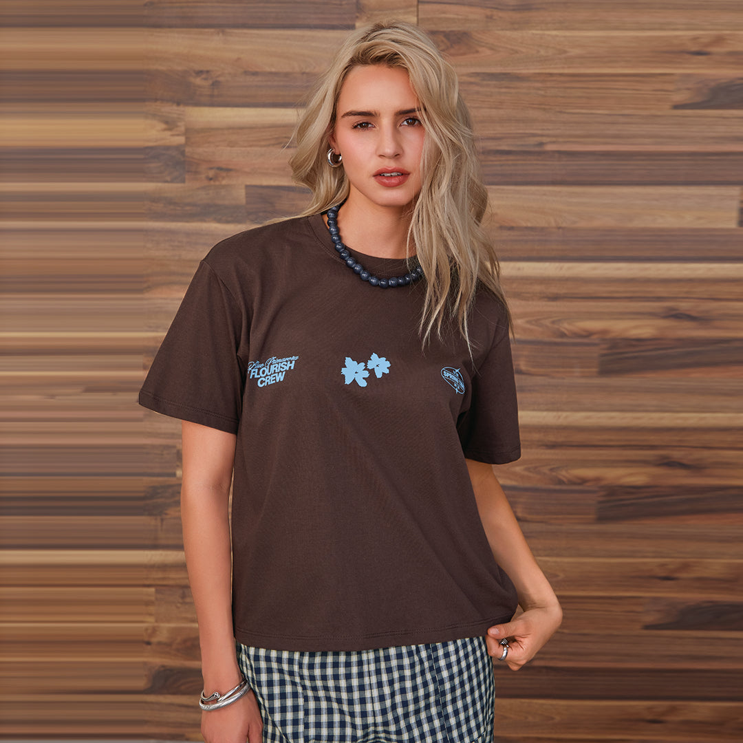 PLAYERA OVERSIZE CON PRINT CAFÉ 54653