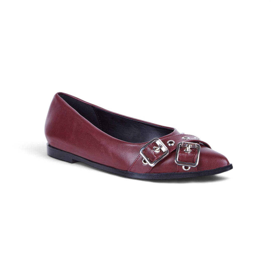 BALLERINA PUNTUAL CON HEBILLAS TINTO 77624