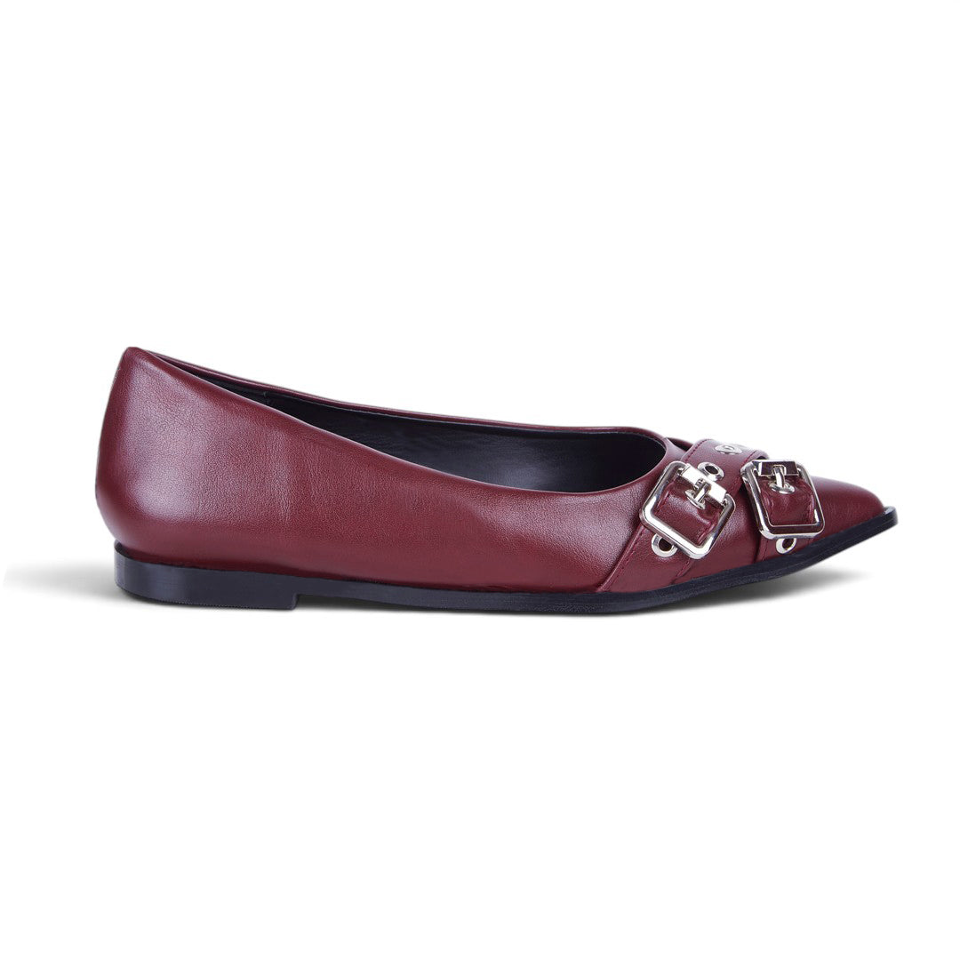 BALLERINA PUNTUAL CON HEBILLAS TINTO 77624