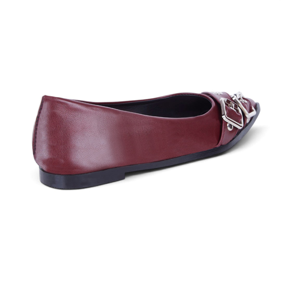 BALLERINA PUNTUAL CON HEBILLAS TINTO 77624