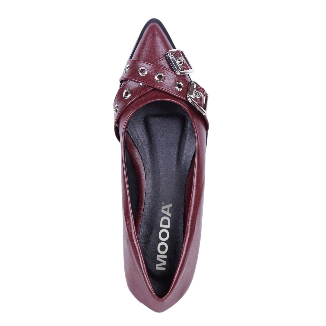 BALLERINA PUNTUAL CON HEBILLAS TINTO 77624