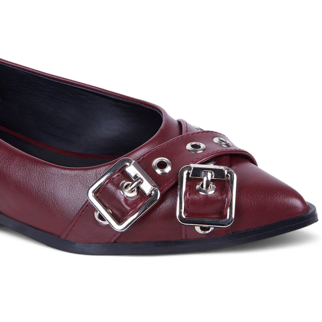 BALLERINA PUNTUAL CON HEBILLAS TINTO 77624