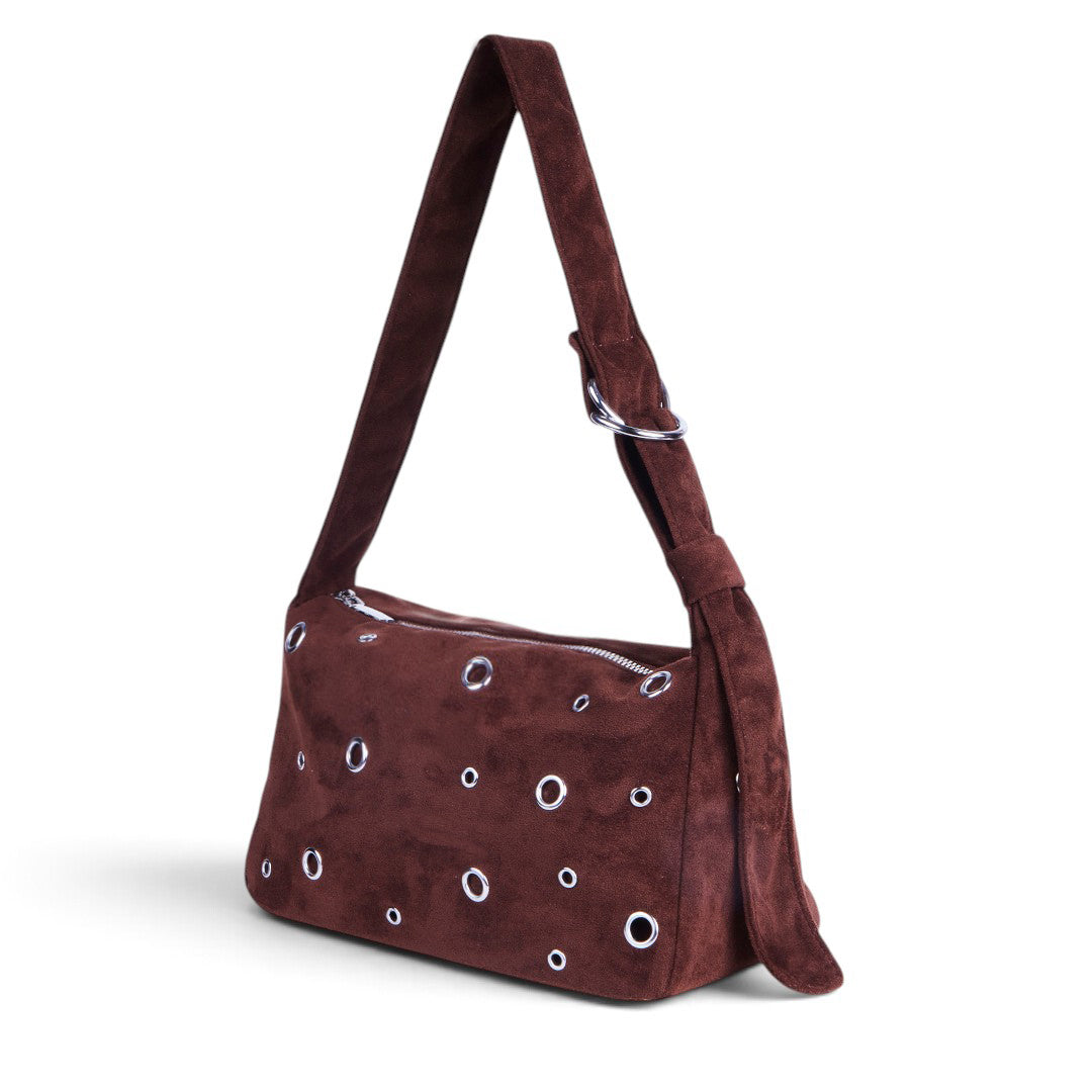 BOLSA CON OJALES METÁLICOS CAFÉ 83816