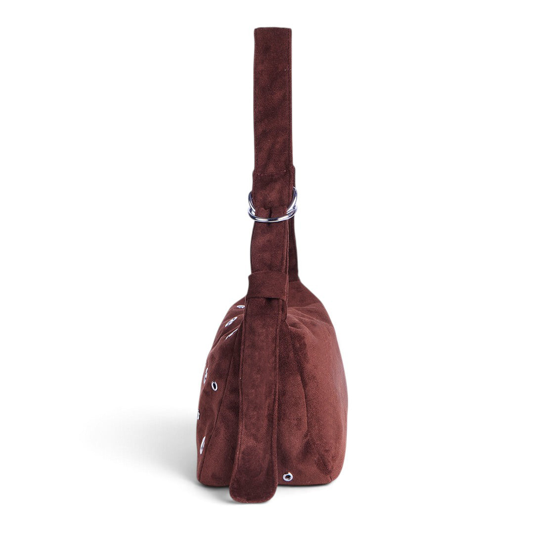 BOLSA CON OJALES METÁLICOS CAFÉ 83816