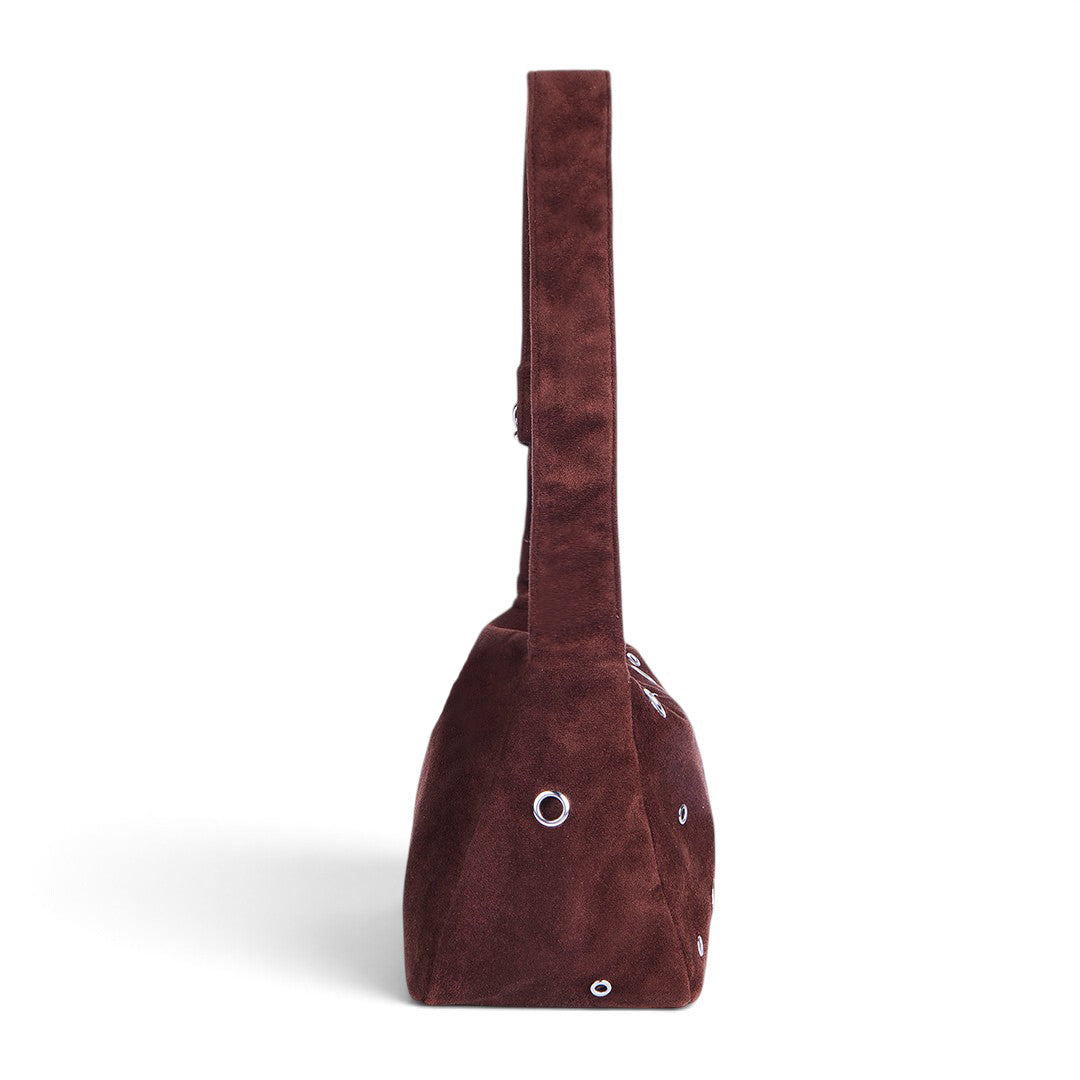 BOLSA CON OJALES METÁLICOS CAFÉ 83816