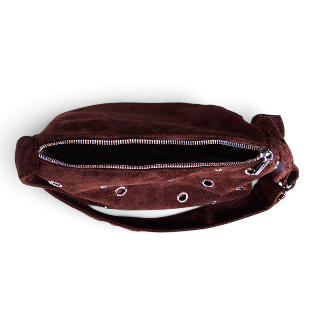 BOLSA CON OJALES METÁLICOS CAFÉ 83816