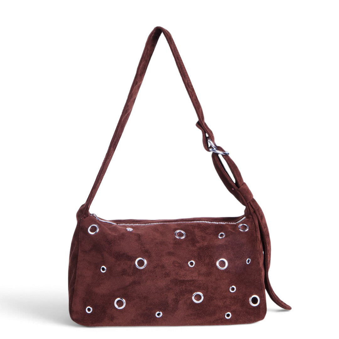 BOLSA CON OJALES METÁLICOS CAFÉ 83816