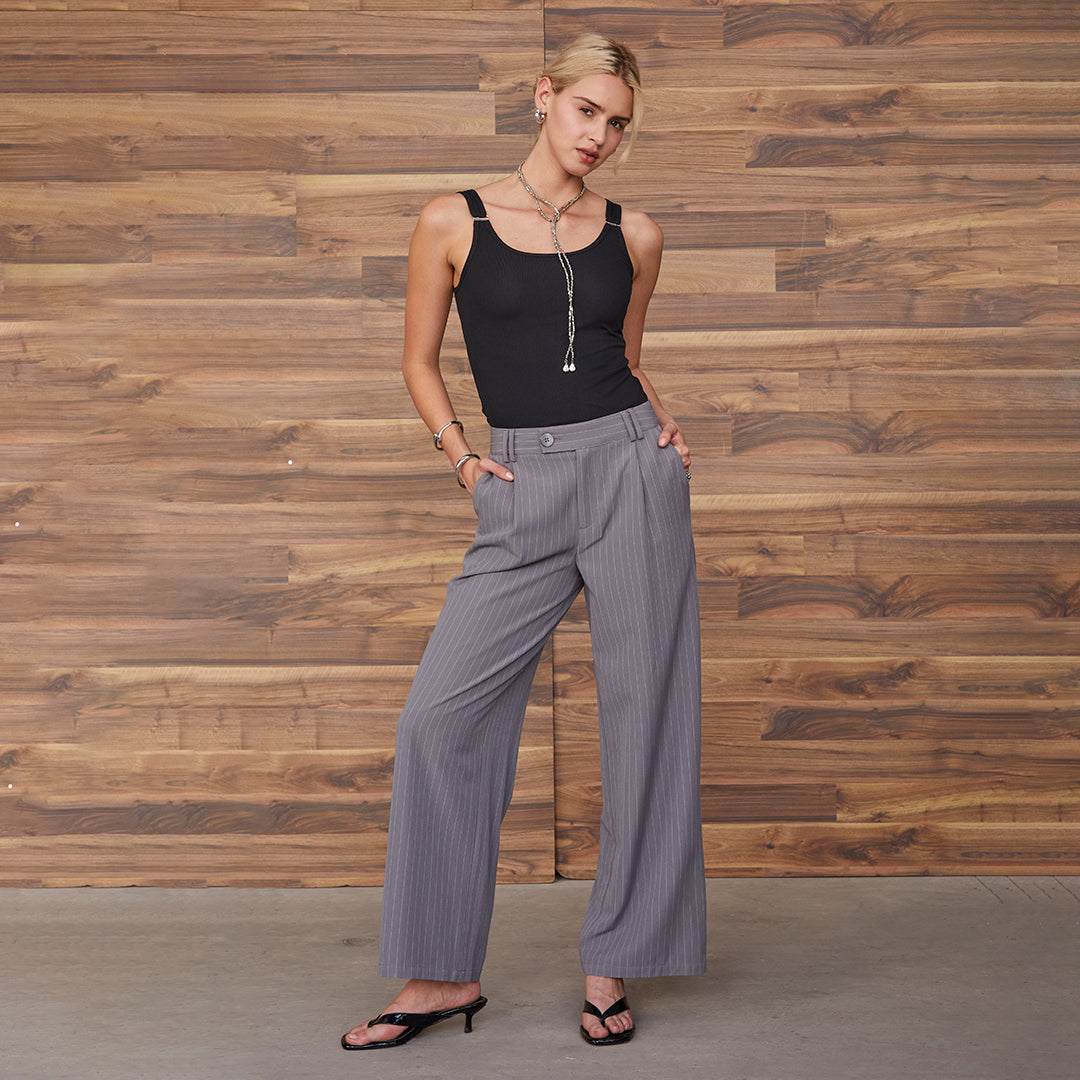 TANK TOP CANALÉ CON TIRANTES NEGRO 90194
