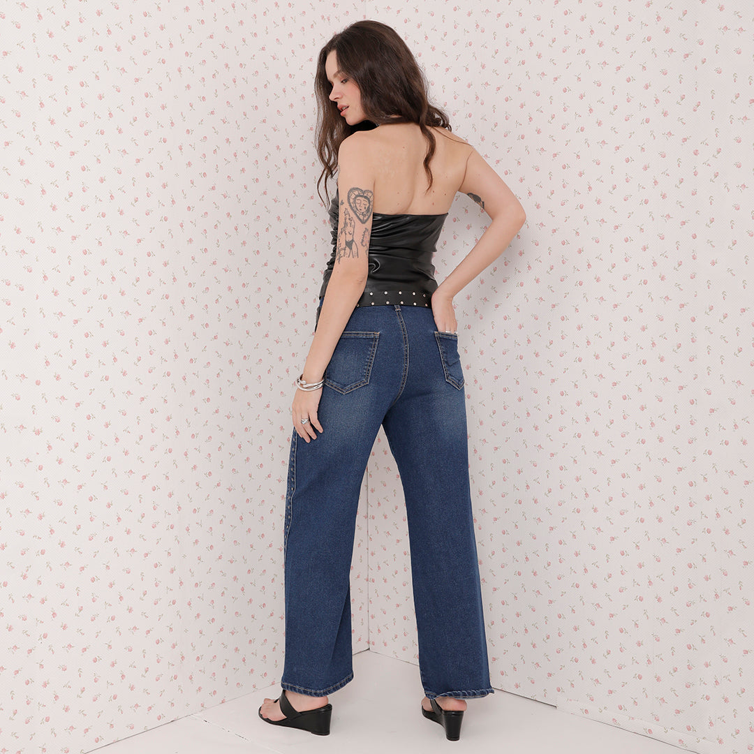 JEANS RECTOS CON ESTOPEROLES LATERALES 59040